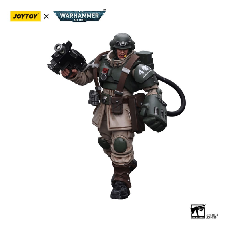 JT7936 Warhammer 40k figurine 1/18 Astra Militarum Cadian Command Squad Veteran Sergeant with Power Fist 12 cm