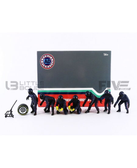 FIGURINES F1 PIT CREW FIGURES SET 1 TEAM BLACK - LITTLE BOLIDE