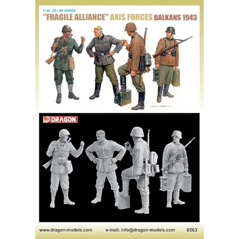 ′Fragile Alliance′ Axis Forces Balkans 1943. (3 x German figures 1 x Italian Figure)