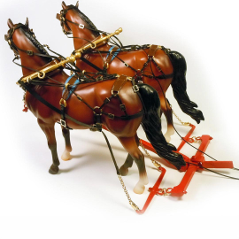 Maqueta de madera Wooden model to build Harness for harness of 2 horses