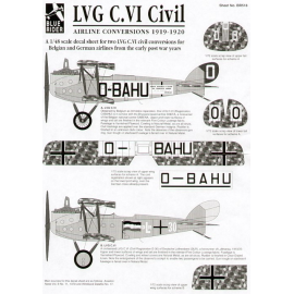  Calcomanía LVG C.VI Belgian & German Civil Airlines 1919-1920