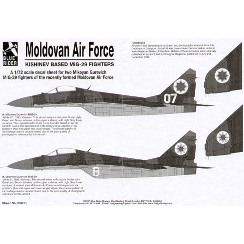 Mikoyan MiG-29 (2) Moldovan Air Force. White 07 White 8