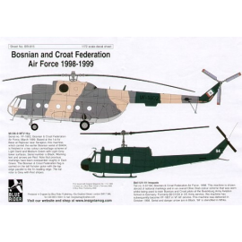  Calcomanía Bosnian and Croat Federation Air Force 1998-99 (2) Mil Mi-8 Hip VF-1802 Bell UH-1 Iroquois VF-1806