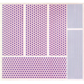  Thin Blue stripes and lozenge in pink, purple and clear to paint the third colour