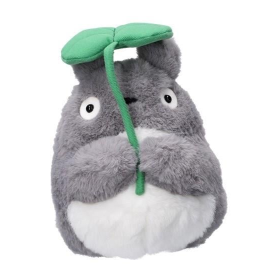  MY NEIGHBOR TOTORO - Gray Totoro with leaf - Nakayoshi plush