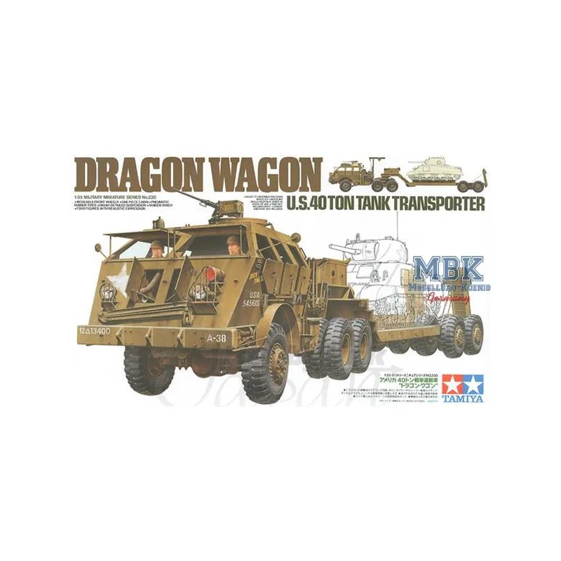 US 40Ton WWII tank transporter Dragon Wagon 50cm long with crew figures