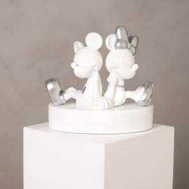  DISNEY - 'White&Silver' - Mickey & Minnie - Piggy bank - 19cm