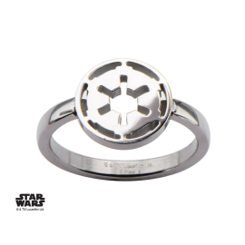  STAR WARS - Women's Stainless Steel Galatic Empire Cut Ring - Size 7