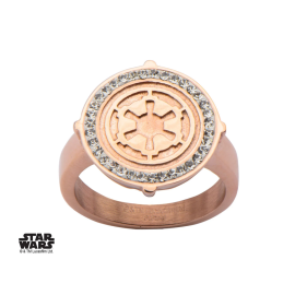  STAR WARS - Women's Stainless Steel Rose Gold Empire Symbol - Size 7