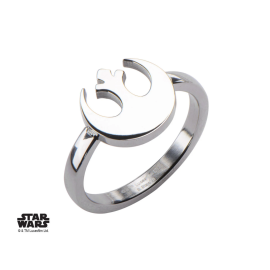  STAR WARS - Women's Stainless Steel Rebel Alliance Cut Ring - Size 7