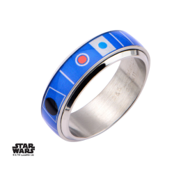  STAR WARS - Men's Stainless Steel R2D2 Spinner Ring - Size 12