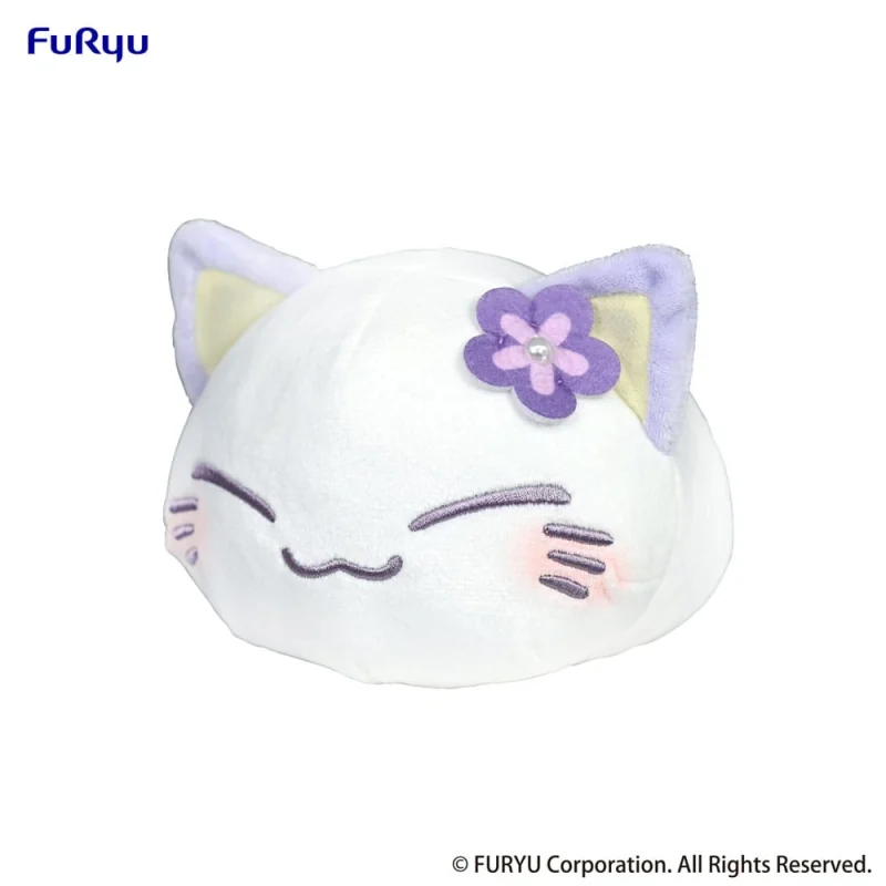 Nemuneko Cat plush toy Purple 18 cm