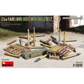 1:35 alemán. Cajas de munición PaK40 de 7,5 cm, juego de 2