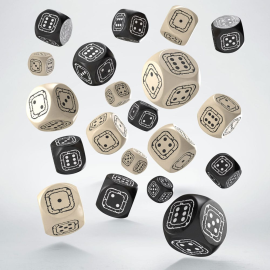 Fortress Compact D6 dice pack Black&Beige (20)