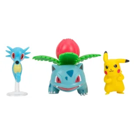 Pokémon pack 3 figures Battle Figure Set Pikachu 2, Hypotrempe, Herbizarre 5 cm