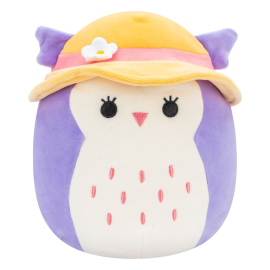 Squishmallows plush toy Purple Owl with Sun Hat Holly 18 cm