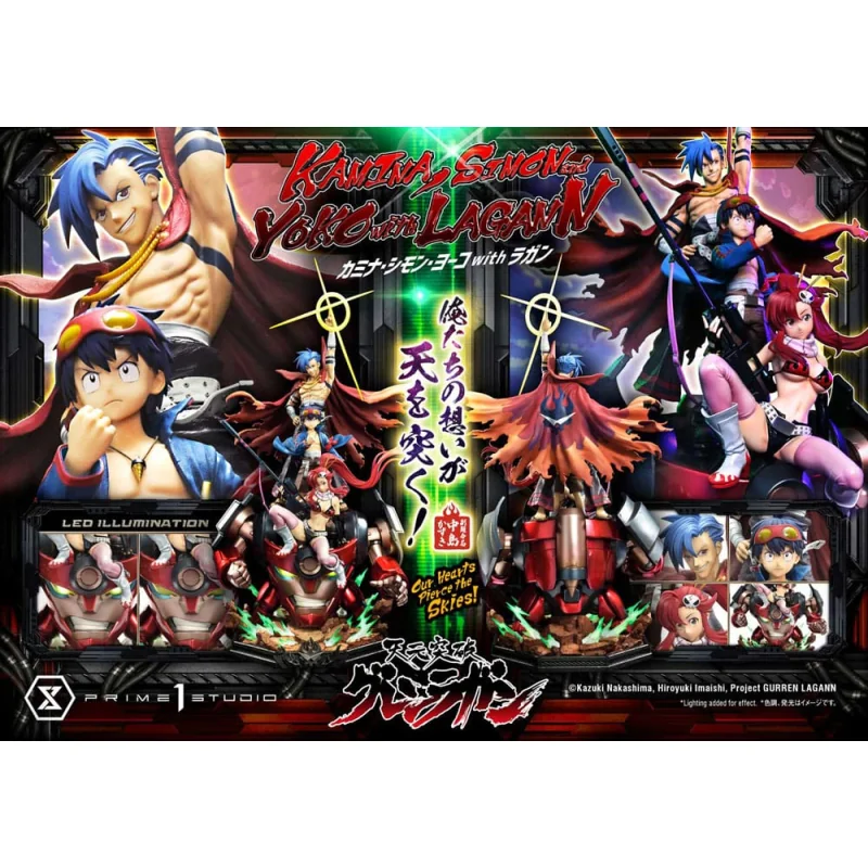 Gurren Lagann Ultimate Premium Masterline Series 1/4 Kamina, Simon & Yoko with Lagann Deluxe Version 97 cm