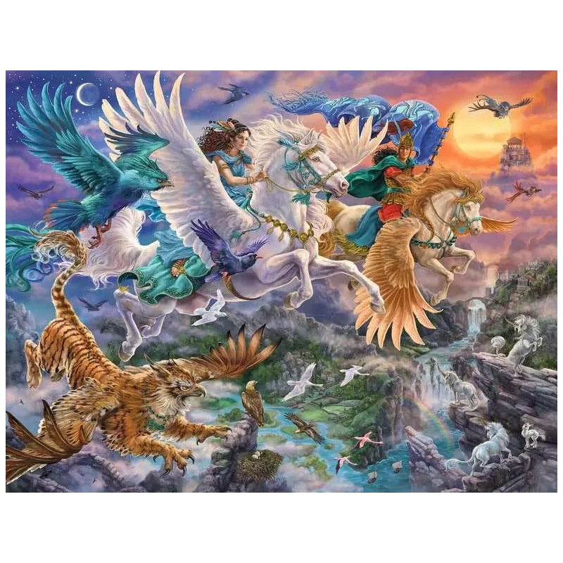 Original Ravensburger Quality puzzle About Pegasus in the air (2000 pieces)