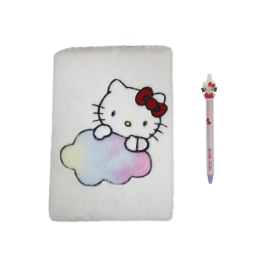 HELLO KITTY - A5 Plush Notebook Pack + Ballpoint Pen