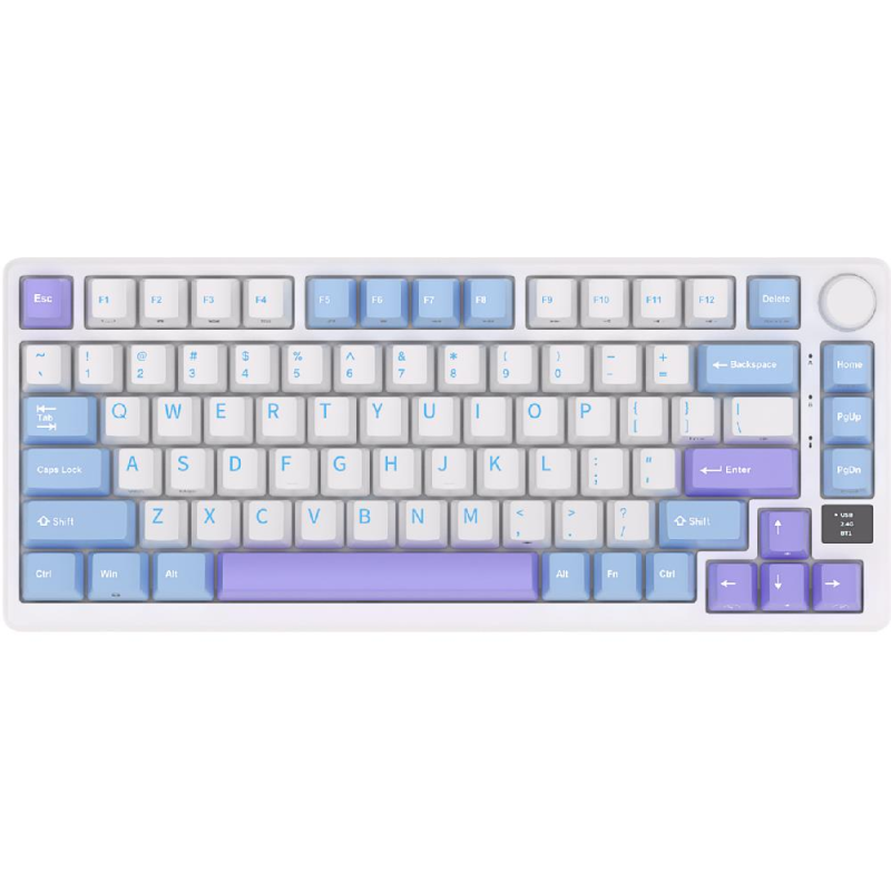 Royal Kludge M75 OLED 81K Taro Milk QWERTY - RGB ANSI (ENG) Wireless Keyboard