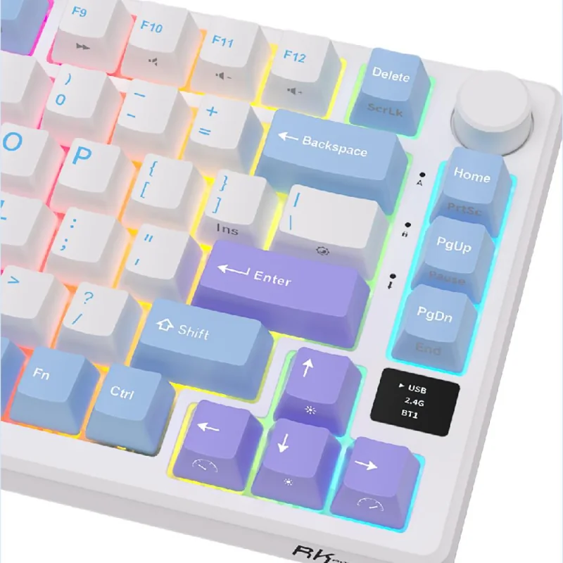 Royal Kludge M75 OLED 81K Taro Milk QWERTY - RGB ANSI (ENG) Wireless Keyboard