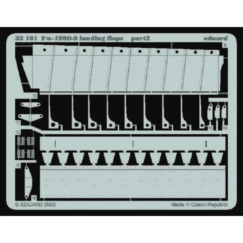 Focke Wulf Fw 190D-9 landing flaps (diseñado para ser ensamblado con maquetas de Hasegawa)