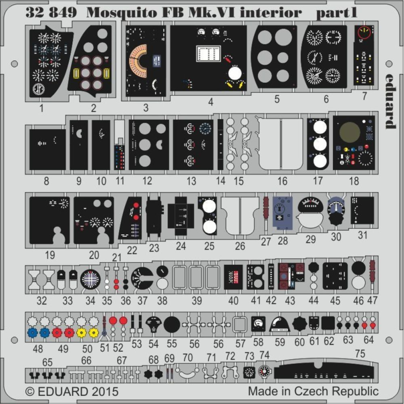 mosquito de Havilland Mk.VI interior (diseñado para ser utilizado con los kits de Tamiya)