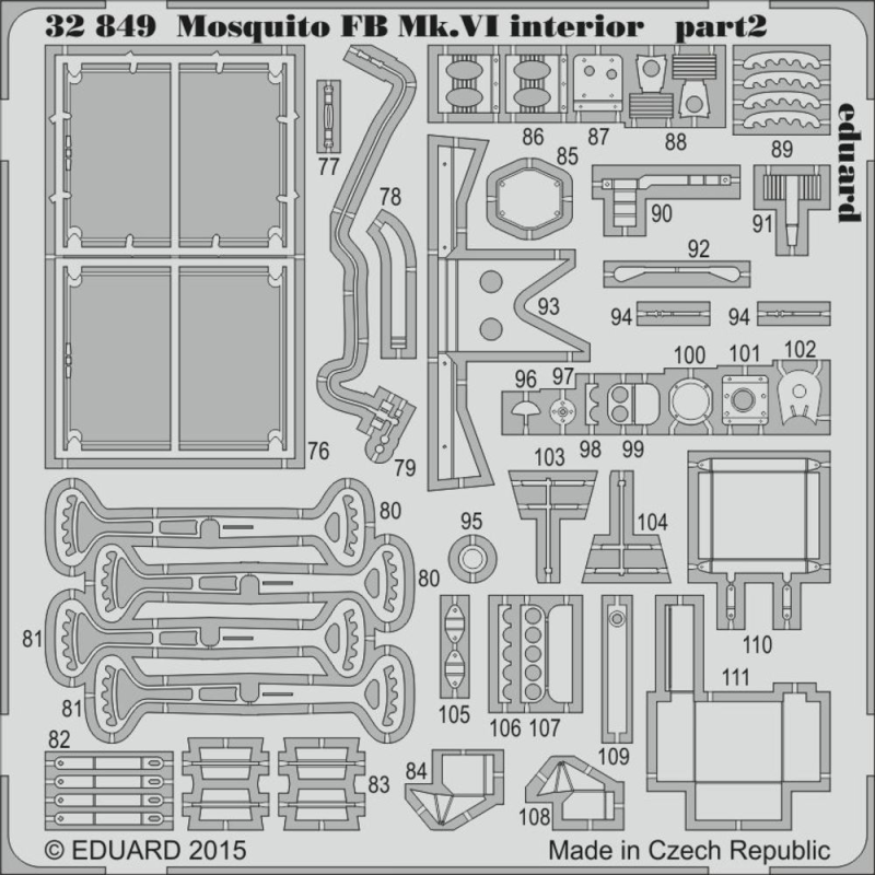 mosquito de Havilland Mk.VI interior (diseñado para ser utilizado con los kits de Tamiya)