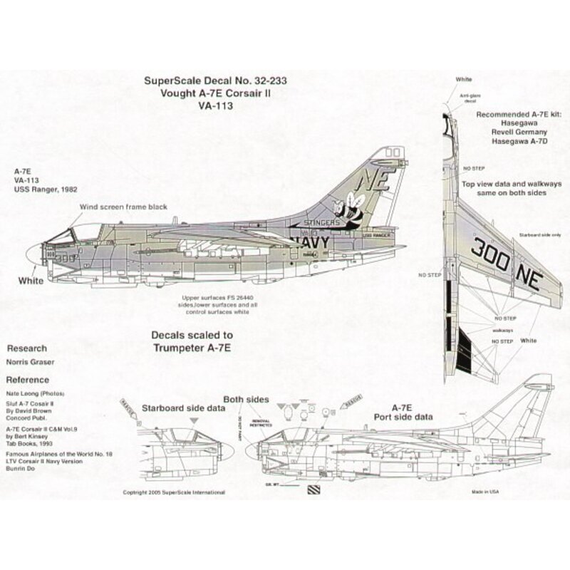 Vought A-7E Corsair II (1) 158664 NE/300 VA-113 Stingers CAG USS Ranger