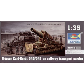 Morser Karl-Great 040/041 on railway trucks. 840mm long, 1251 pieces on 30 sprues. 2 x railways trucks and 8 railway section.