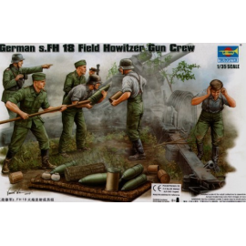 Figuras German WWII s.FH Field Howitzer Gun Crew. ammunition supply team x 4 figures and ammunition etc