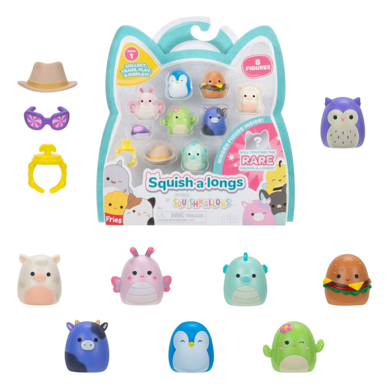 Squishmallow Long Squish pack 8 mini figures Style 1 3 cm