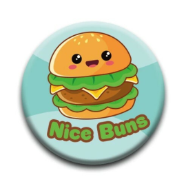 Kawaii Food: Hamburger Pinback Button