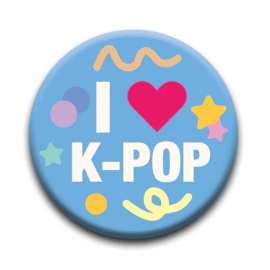 K-Pop: I Heart K-Pop: Round pin button