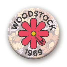 Woodstock: Flower Pinback Button