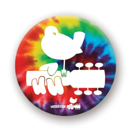 Woodstock: Dove tie-dye pinback button