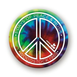 Woodstock: Peace Tie Dye Pinback Button