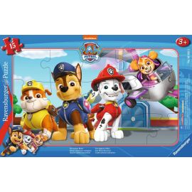 15 p frame puzzle - Four brave rescuers / Paw Patrol