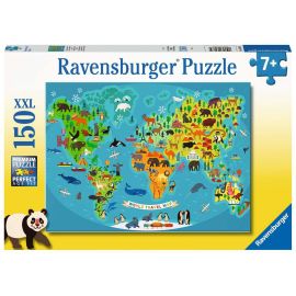 Puzzle 150 p XXL - The animal world map