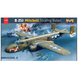 HONG KONG MODEL: 1/32 B-25J Mitchell Strafing babes ( Special edition with Nose weights )