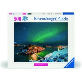 Puzzle 500 p - Aurora boreal, Tromsø, Noruega (Rompecabezas destacado, escandinavo)