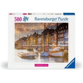 Puzzle 500 p - Atardecer en Copenhague (Rompecabezas destacado, escandinavo)