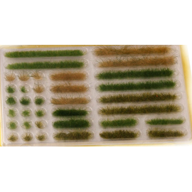  18 Tiras de hierba verde claro y verde oscuro 6mm