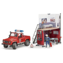  Estación de bomberos con LAND ROVER Defender, personaje y accesorios
