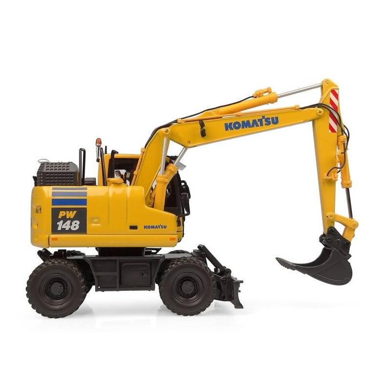 Excavadora de ruedas KOMATSU PW148-11 con cucharón y bivalva