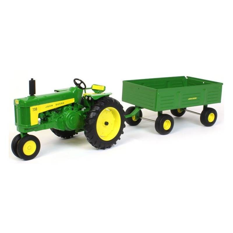 JOHN DEERE 730 para cultivos en hileras con remolque barcaza