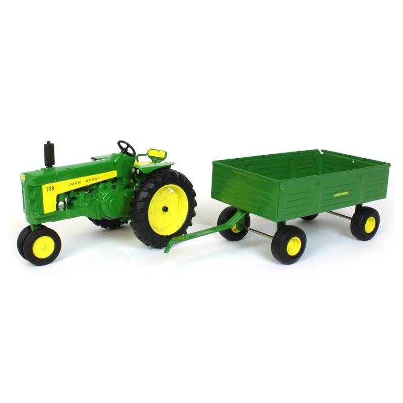 JOHN DEERE 730 para cultivos en hileras con remolque barcaza