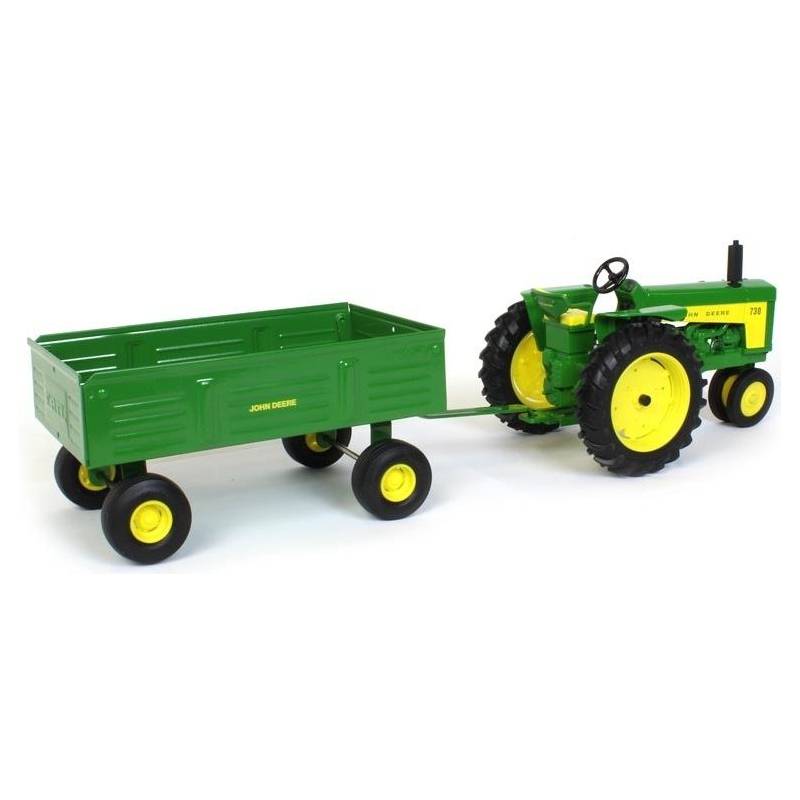 JOHN DEERE 730 para cultivos en hileras con remolque barcaza