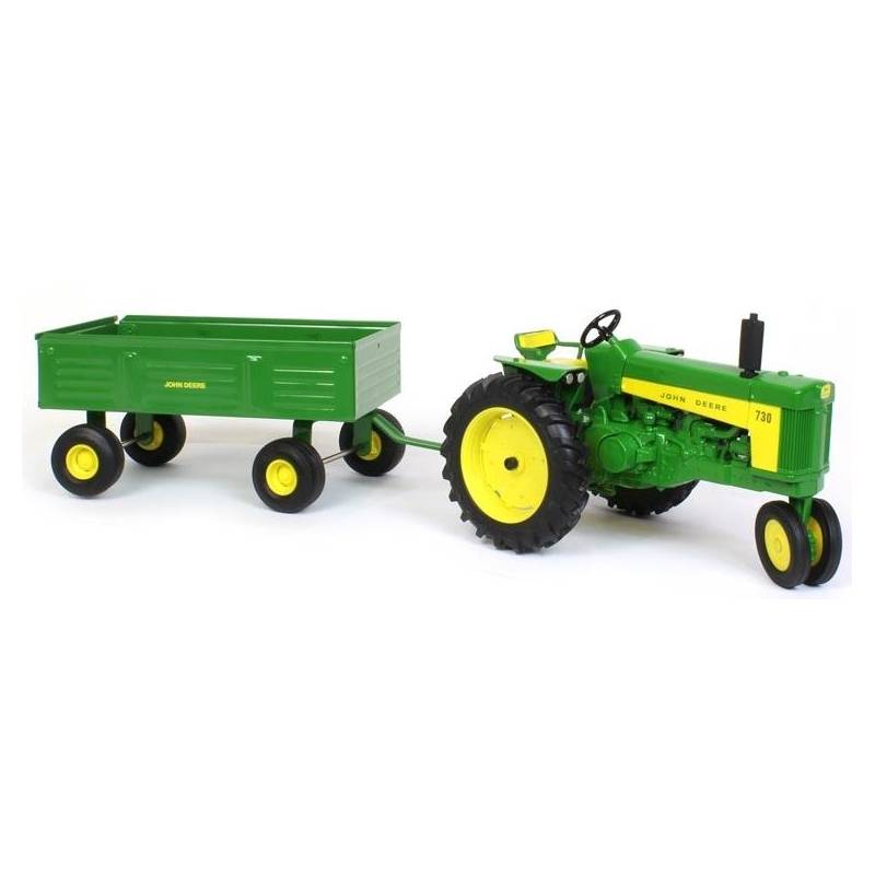 JOHN DEERE 730 para cultivos en hileras con remolque barcaza