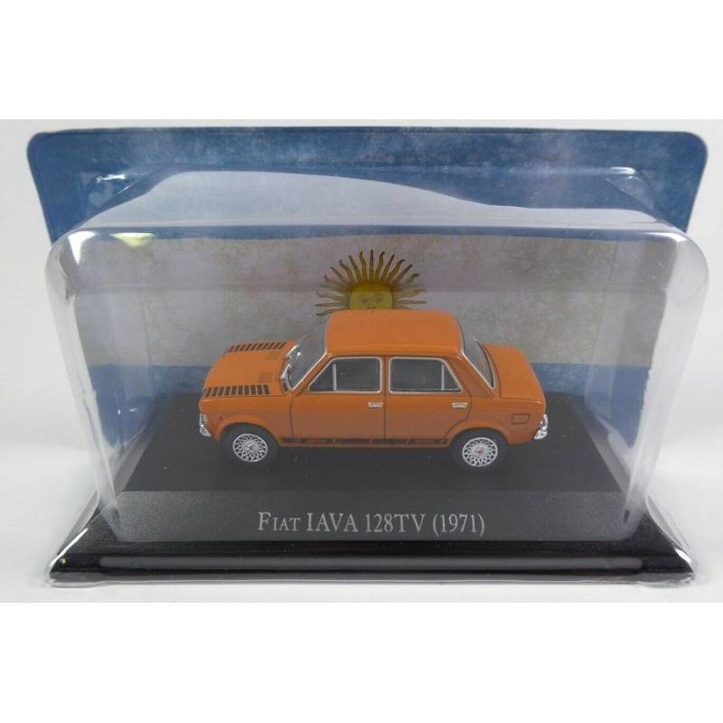 FIAT Iava 128 TV 1971 sedán naranja de 4 puertas vendido en blister